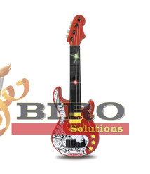 BT Chitară electrică rock, roșu/negru/albă, 46661